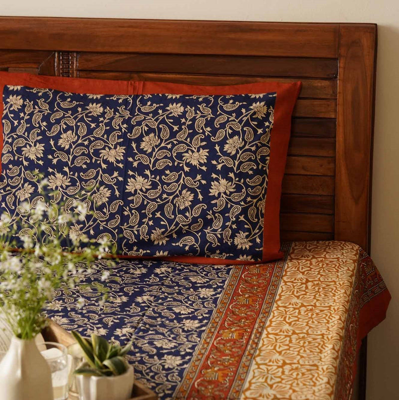 local-kala-blue-kalamkari-a-bedsheet-fitted-bedsheet