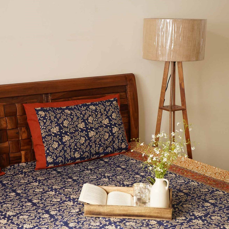 local-kala-blue-kalamkari-single-bed-bedsheet-60x90-inches