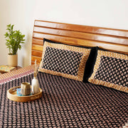 local-kala-kalamkari-black-a-king-size-double-bed-bedsheet-fitted-bedsheet