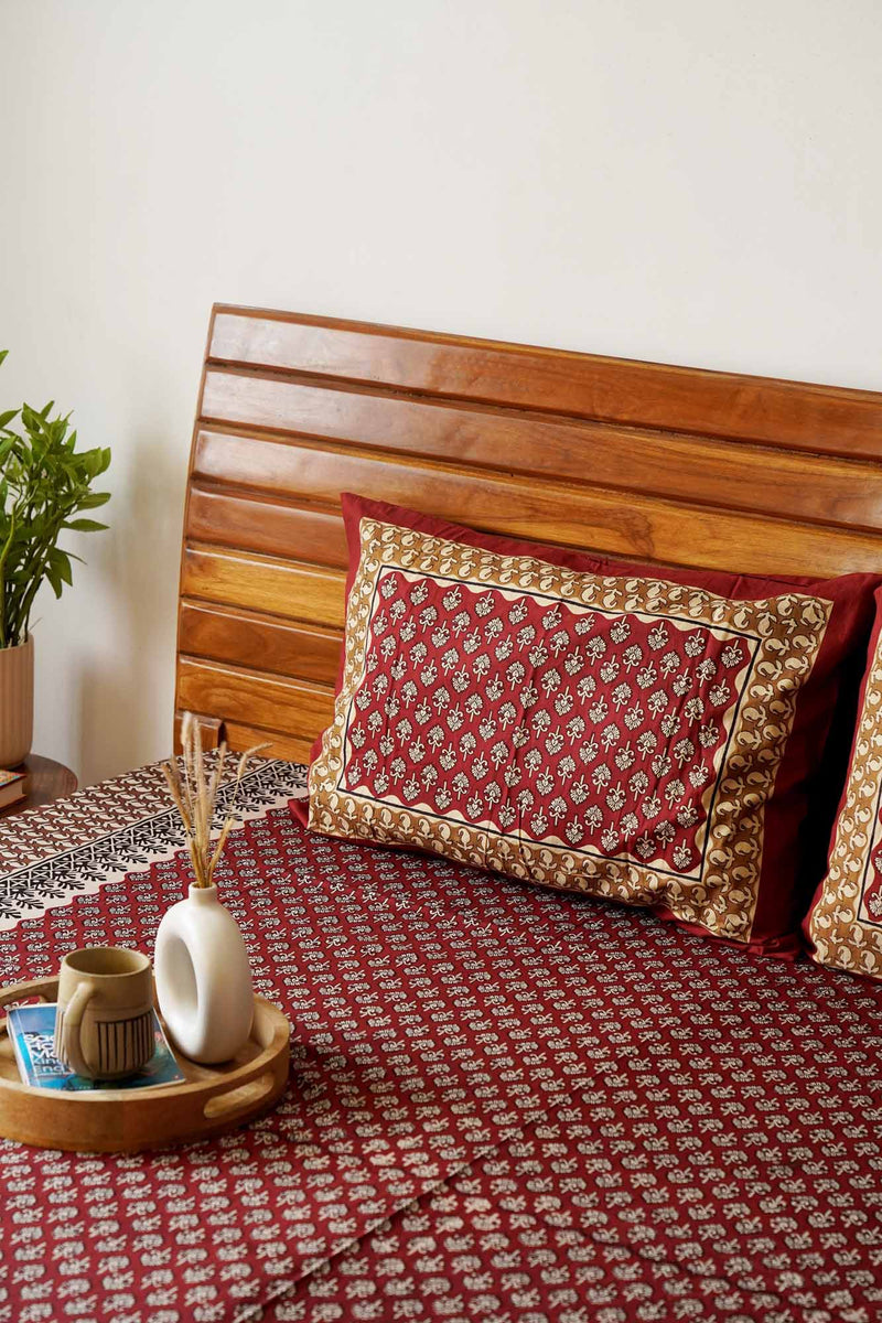 local-kala-kalamkari-maroon-a-king-size-double-bed-bedsheet