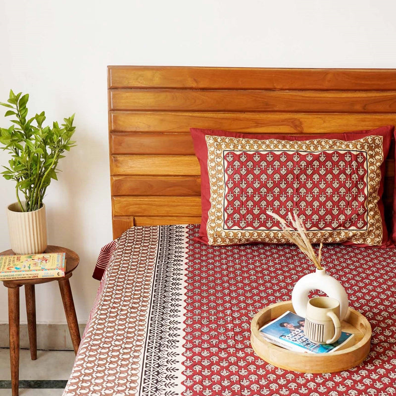 local-kala-kalamkari-maroon-a-king-size-double-bed-bedsheet