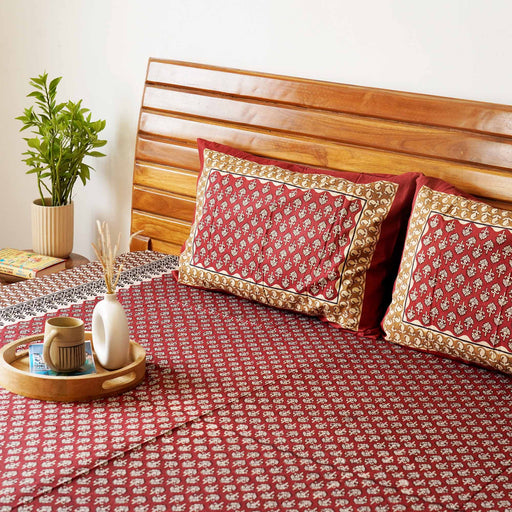 local-kala-kalamkari-maroon-a-king-size-double-bed-bedsheet