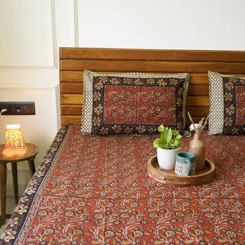 local-kala-kalamkari-maroon-big-2-flat-i-fitted-bedsheet-108x108-inches
