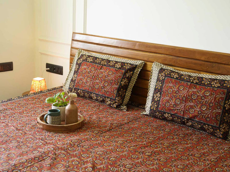 local-kala-kalamkari-maroon-big-2-flat-i-fitted-bedsheet-108x108-inches