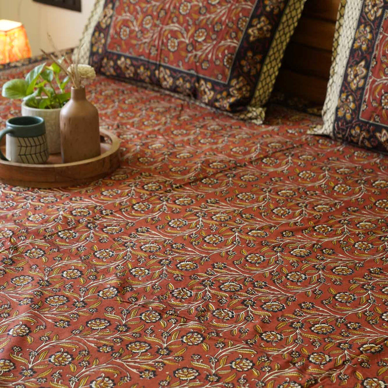 local-kala-kalamkari-maroon-big-2-flat-i-fitted-bedsheet-108x108-inches
