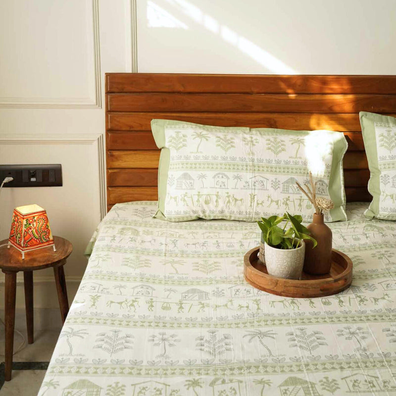 local-kala-worli-green-flat-i-fitted-bedsheet-108x108-inches