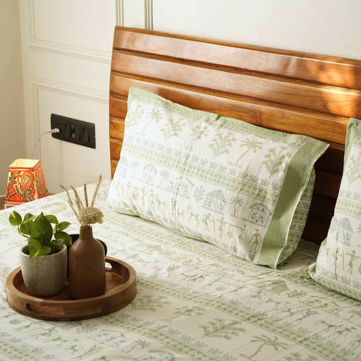 local-kala-worli-green-flat-i-fitted-bedsheet-108x108-inches