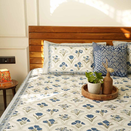 local-kala-ambarsariya-blue-flat-i-fitted-bedsheet-90x108-inches