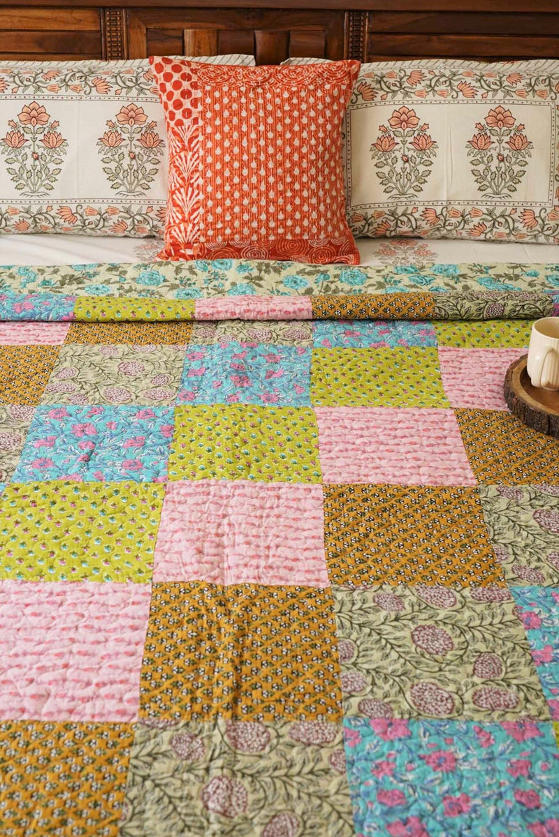 local-kala-rangeela-a-patchwork-reversible-quilted-bedcover-comforter