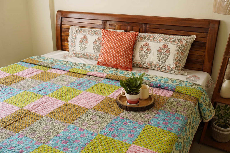 local-kala-rangeela-a-patchwork-reversible-quilted-bedcover-comforter