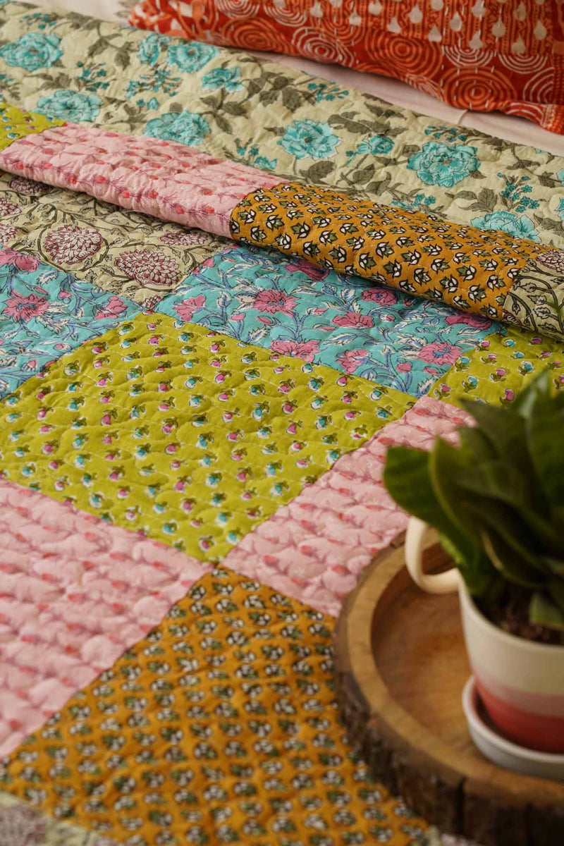 local-kala-rangeela-a-patchwork-reversible-quilted-bedcover-comforter
