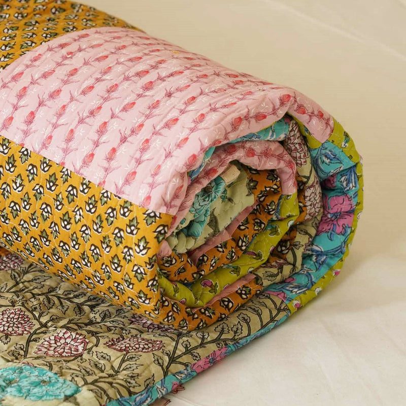 local-kala-rangeela-a-patchwork-reversible-quilted-bedcover-comforter