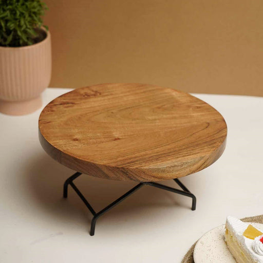local-kala-cake-stand-with-movable-iron-stand-acacia-wood