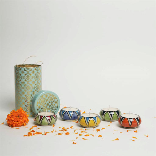 local-kala-scented-tea-lights-gift-hamper-set-of-5-with-an-air-tight-jar-multicolor