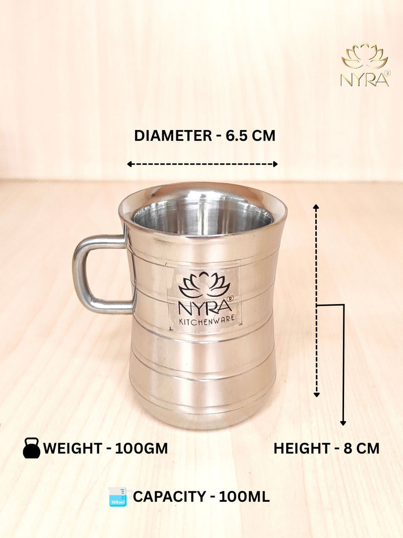 Stainless Steel Double-Walled Tea/Coffee Mug Set – Kitchen Utensil