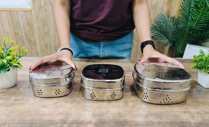 Stainless Steel Square Coriander Storage Container – Storage Container