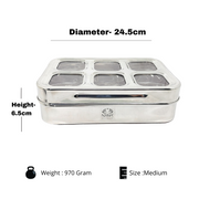Stainless Steel 6 Compartment Dry Fruit/Spice Box– Kitchen Utensil