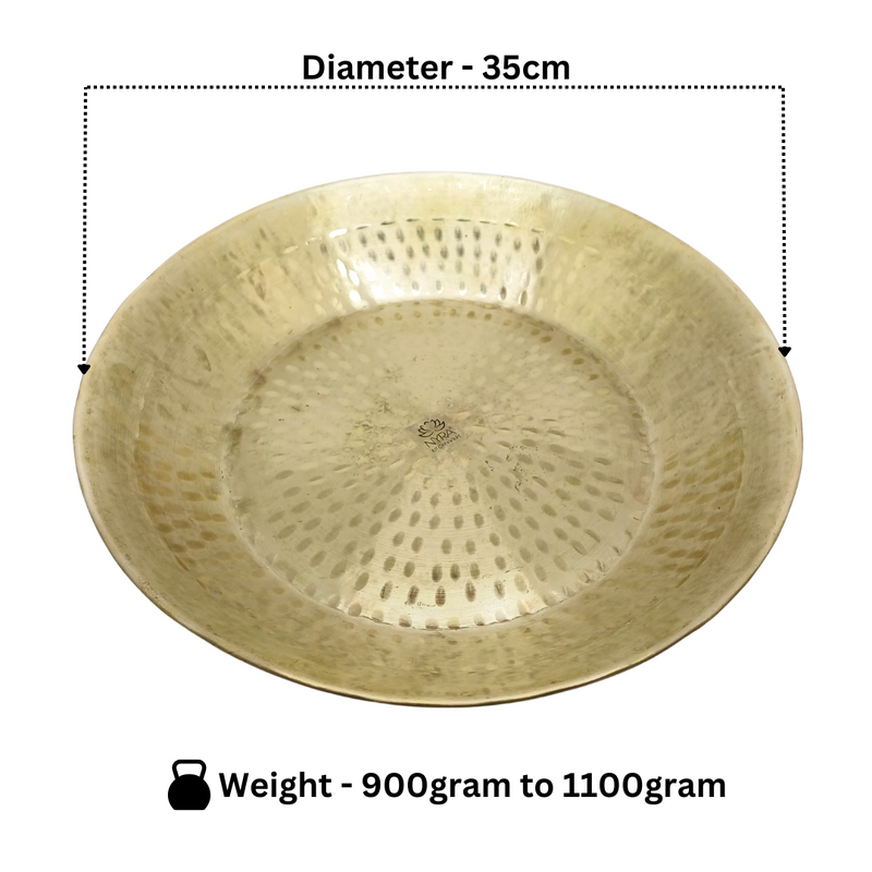 Traditional Brass Hammered Parat – Kitchen Utensil