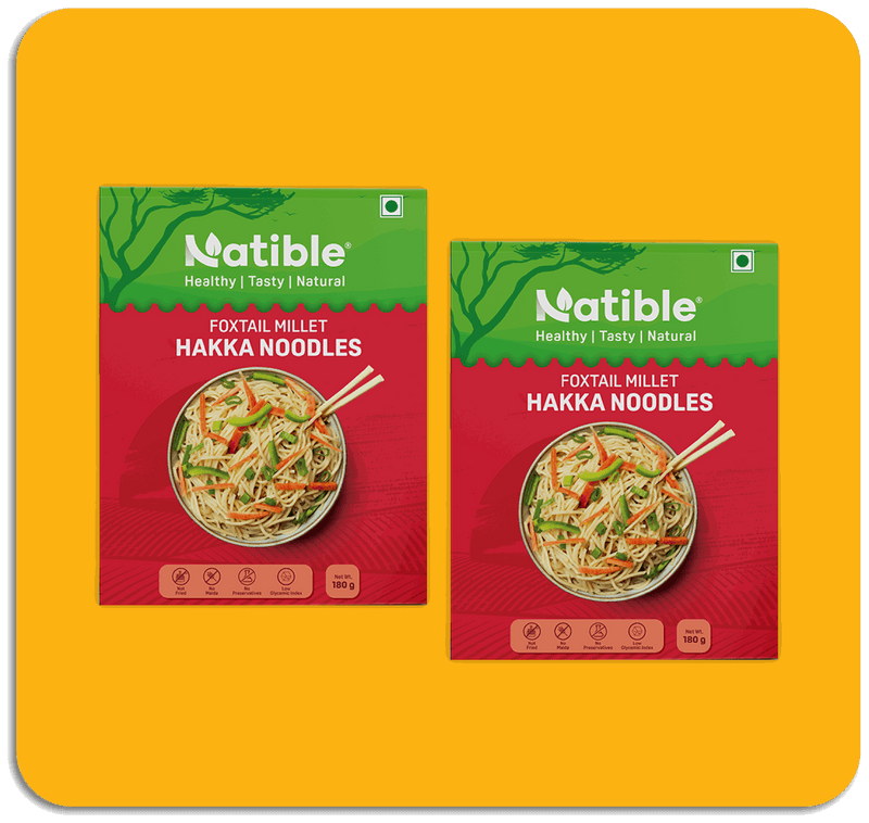 Natible Foxtail Millet Hakka Noodles Variety Pack – Millet Based Instant Noodles (6.35 oz)