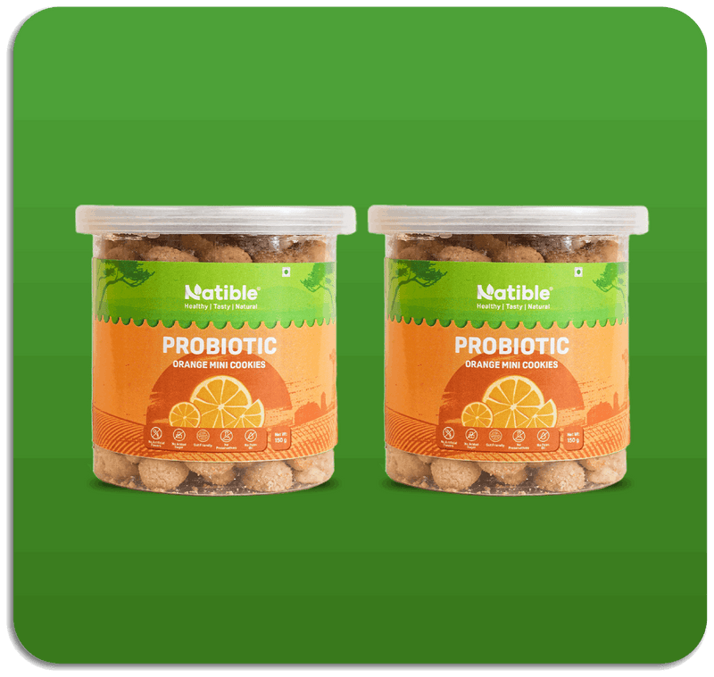 Natible Natible Probiotic Orange Mini Cookies Variety Pack – Wholesome Snack Cookies (5.29 oz)