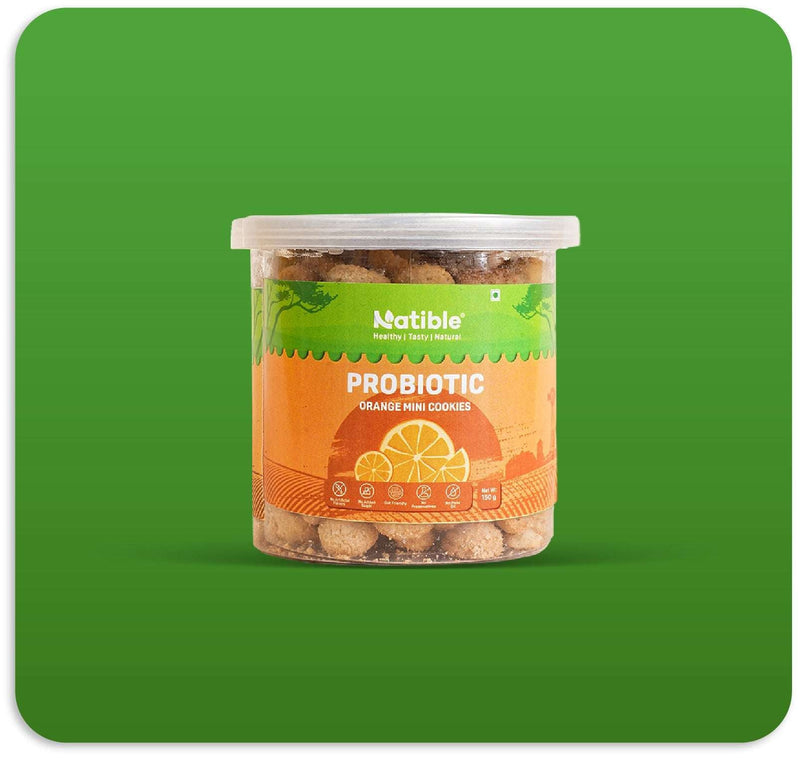 Natible Natible Probiotic Orange Mini Cookies – Wholesome Snack Cookies (5.29 oz)