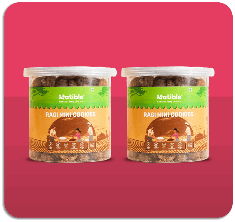 Natible Ragi Mini Cookies Variety Packs – Wholesome Snack Cookies (5.29 oz)