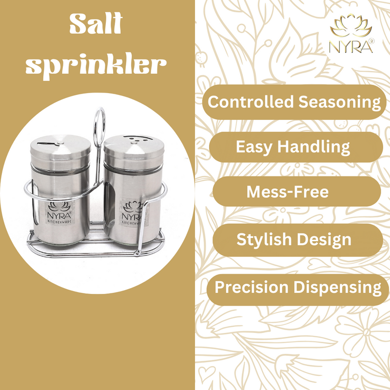 Elegant Stainless Steel and Glass Salt & Pepper Sprinkler – Drinking Tumbler