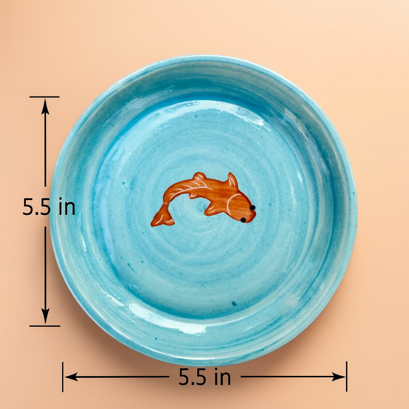 Nurture India Koi Fish Ceramic Tapas 4-Piece Set