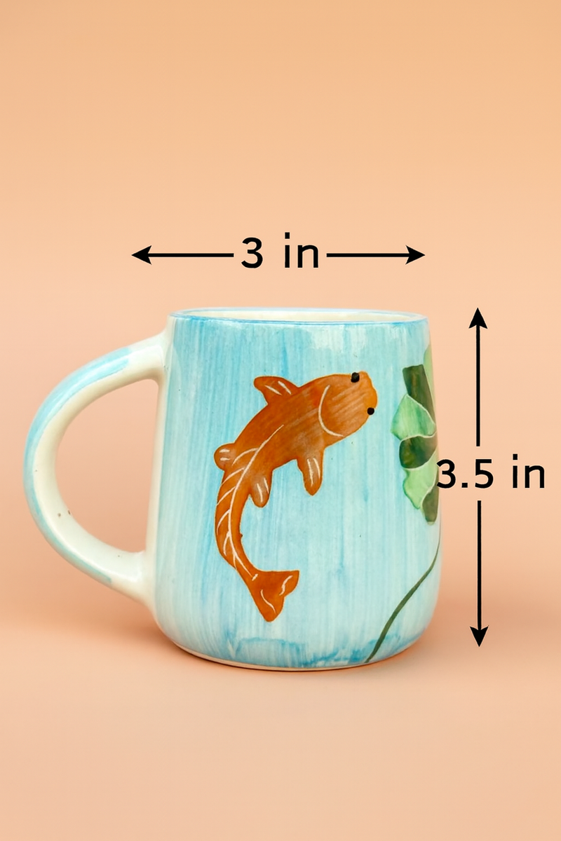 Nurture India Koi Fish Ceramic Mug 10-oz