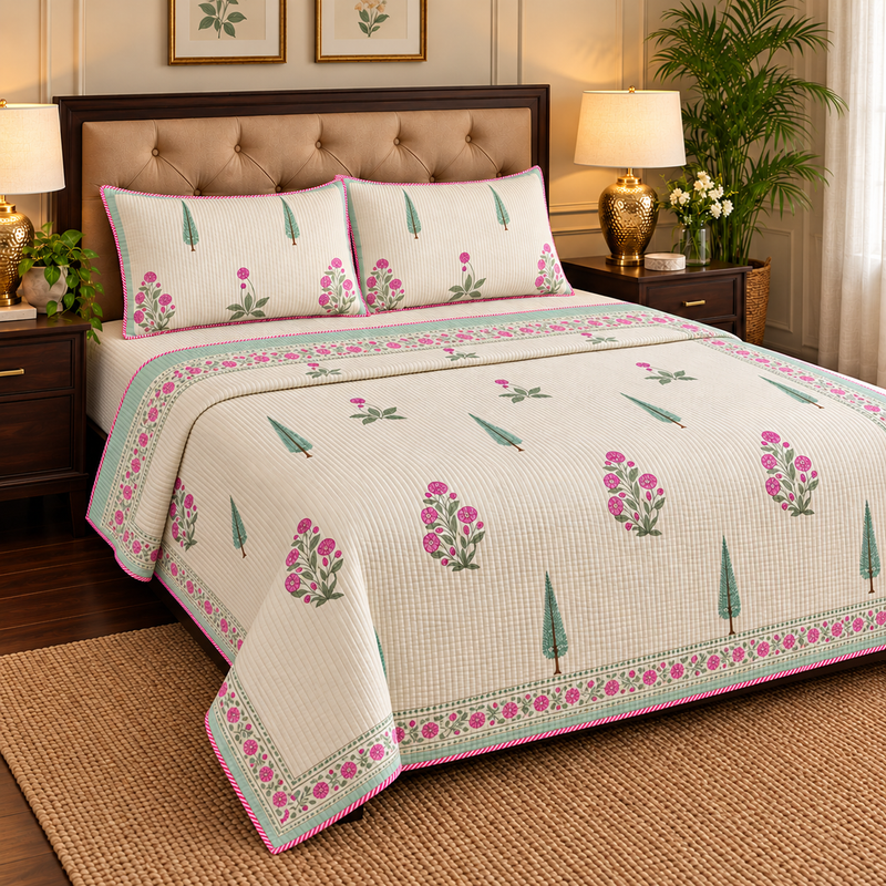 aenak-light-purple-floral-handblock-reversible-quilted-bedcover-set