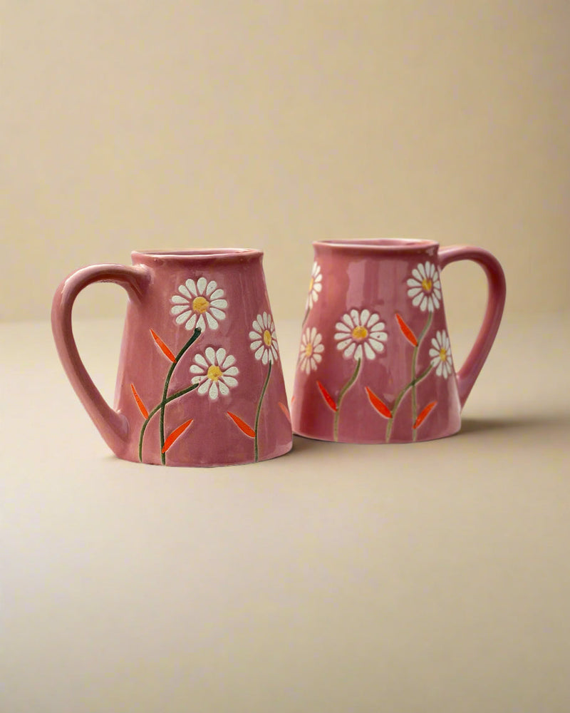 Nurture India Garden Bloom Mug Pink Floral Design 12-oz