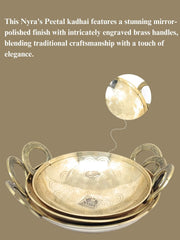 Traditional Brass Kadhai (Pital Wok) with Designer Handles – Cooking Kadhai