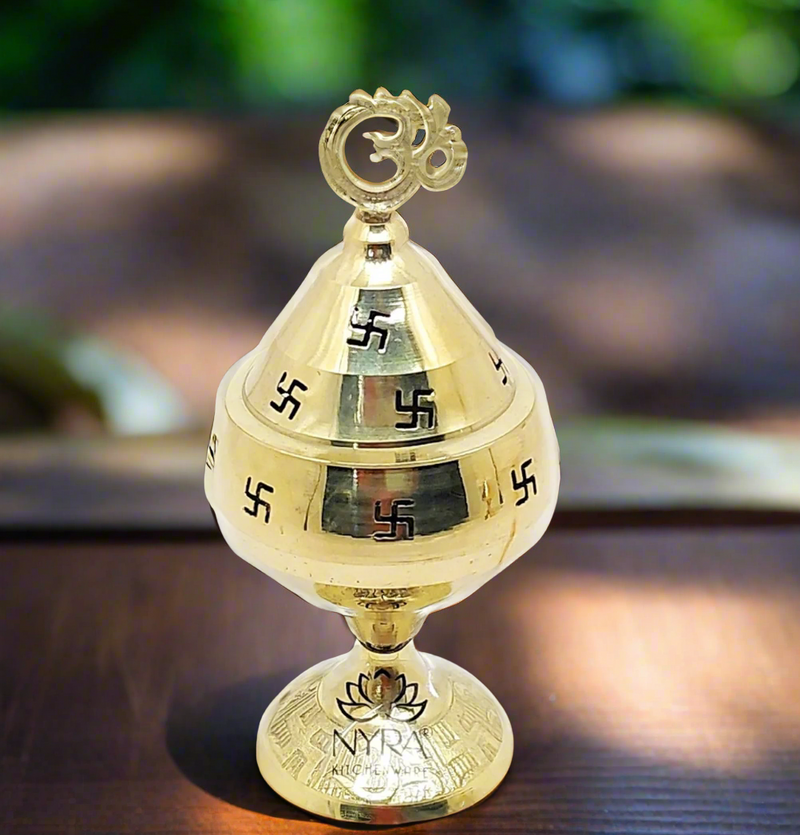 Pure Brass/Peetal Swastik Diya