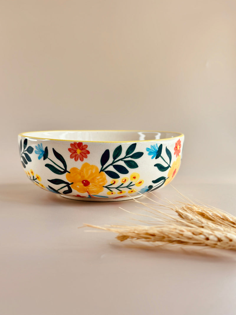 Nurture India Floral Extravaganza Ceramic Bowl Large