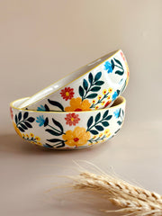 Nurture India Floral Extravaganza Ceramic Bowl Large