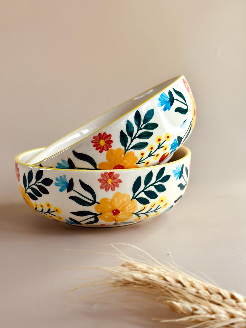 Nurture India Floral Extravaganza Ceramic Bowl Large