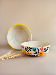 Nurture India Floral Extravaganza Ceramic Bowl Large