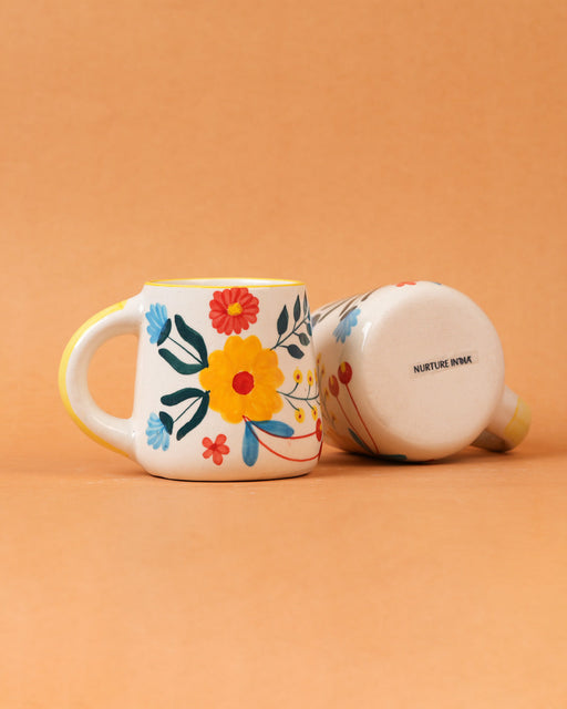 Nurture India Floral Extravaganza Ceramic Stoneware Mug 10-oz