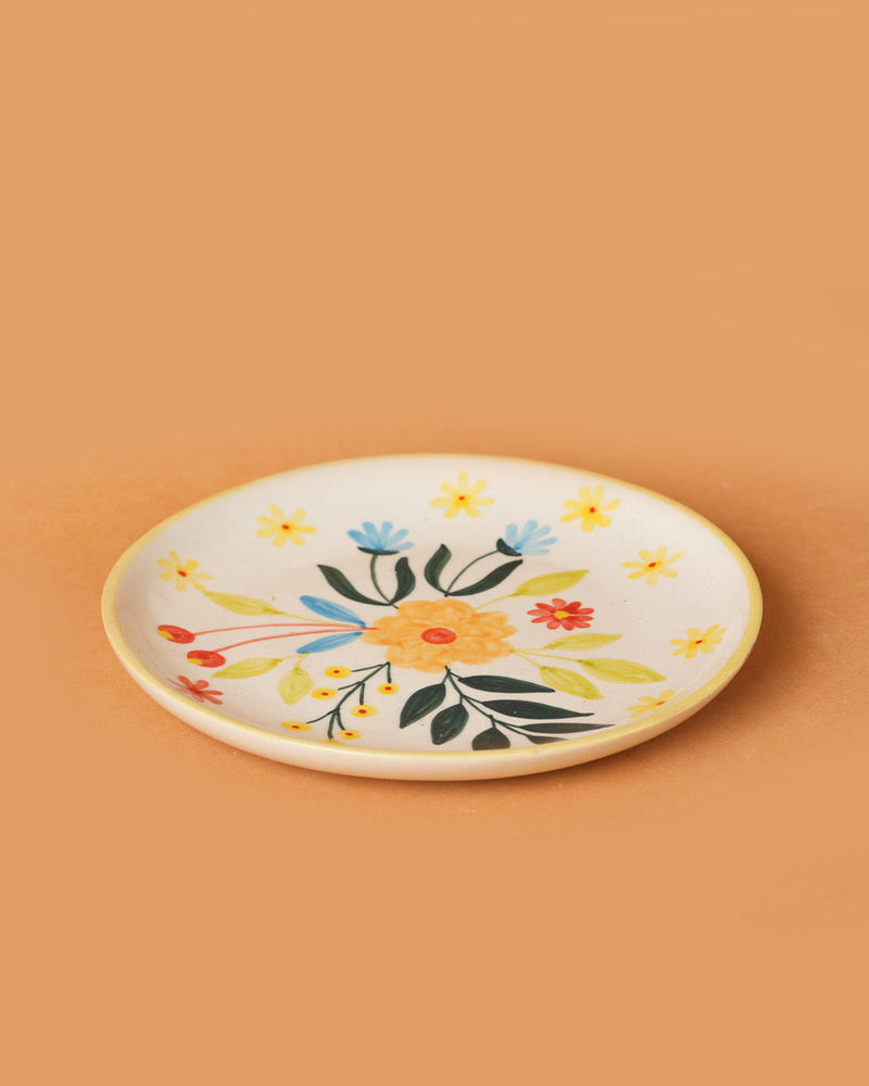 Nurture India Floral Extravaganza Ceramic Plate Sets 7-Inch