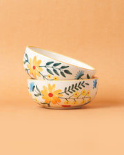 Nurture India Floral Extravaganza Ceramic Small Bowls 5-Inch