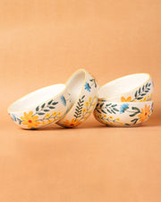 Nurture India Floral Extravaganza Ceramic Small Bowls 5-Inch