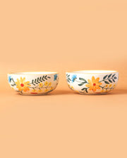 Nurture India Floral Extravaganza Ceramic Small Bowls 5-Inch