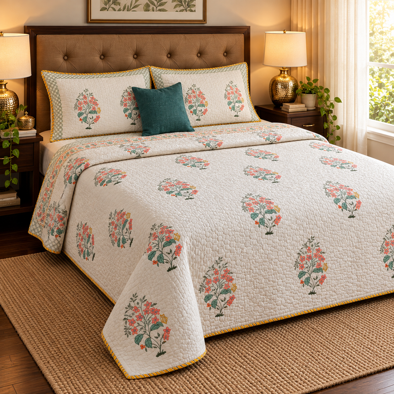 aenak-peach-anokhi-handblock-printed-reversible-quilted-bedcover-set