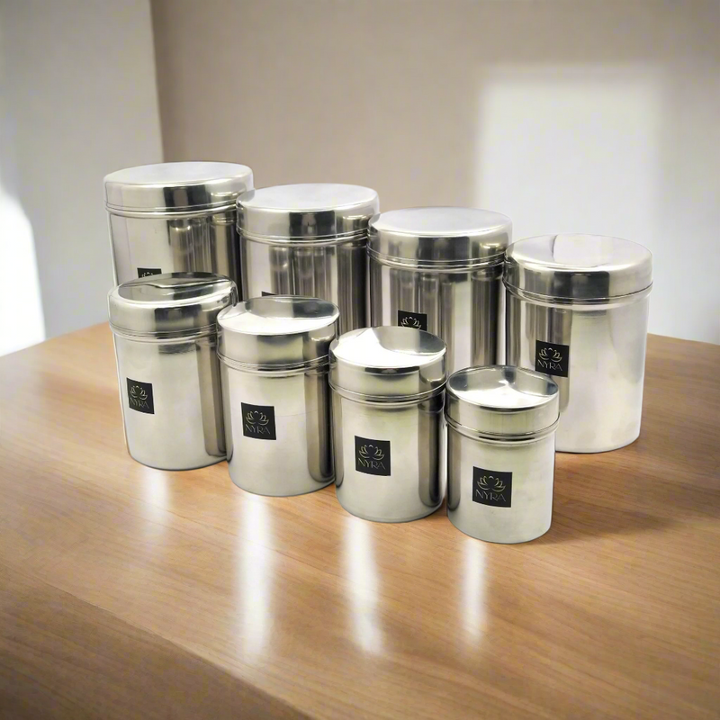 Stainless Steel Cylindrical Deep Storage Containers – Kitchenware