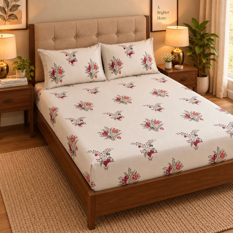 aenak-burgundy-anaar-handblock-printed-premium-cotton-bedsheet-set-beige-base-1