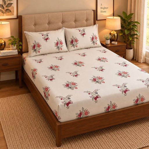 aenak-burgundy-anaar-handblock-printed-premium-cotton-bedsheet-set-beige-base-1