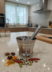 Premium Stainless Steel Mortar & Pestle Set/Khalbatta/Imam Dasta - 3 sizes – Kitchen Utensil