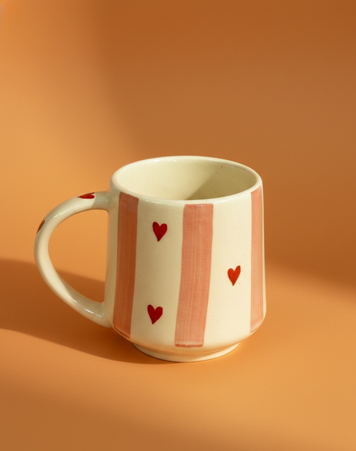 Nurture India Stripe Heart Out Mug
