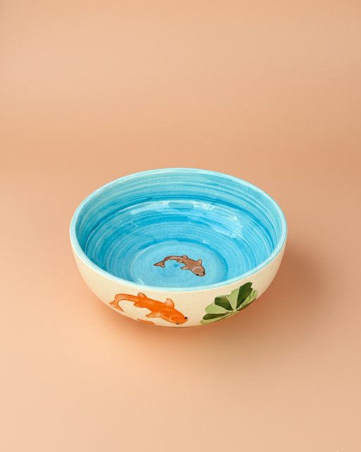 Nurture India Koi Fish Ceramic Bowl Large