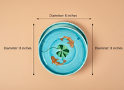 Nurture India Koi Fish Ceramic Plates 8-Inch